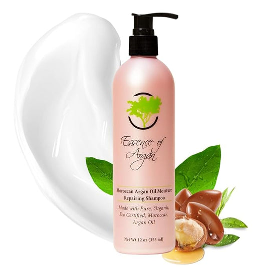 Essence of Argan Renewing Hair Care Shampoo - Infused with 100% Pure Moroccan Organic Argan Oil - Nourishing and Moisturizing - For All Hair Types