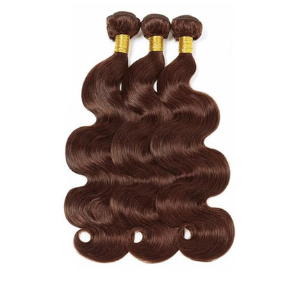 Color #4 Bundles Human Hair Brown Body Wave Bundle Niegmeag 22 24 26 Inch Chocolate Brown Human Hair Bundles Double Weft Color 4 Body Wave Bundle