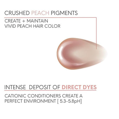 Watercolors by Tressa INTENSE 3-in-1 Color Depositing Shampoo, Semi Permanent Hair Color, Hair Dye Shampoo for Curly, Dry, and Normal Hair, 8 fl oz - PEACH