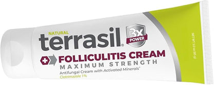 Terrasil Folliculitis Cream, Folliculitis Treatment of Ingrown Hair & Itching, Clinically Proven 1% Clotrimazole, Natural Ingredients, Scalp, Face & Body, Dermatologist Tested. (1.7 oz)