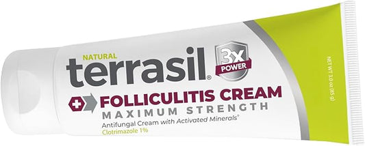 Terrasil Folliculitis Cream, Folliculitis Treatment of Ingrown Hair & Itching, Clinically Proven 1% Clotrimazole, Natural Ingredients, Scalp, Face & Body, Dermatologist Tested. (1.7 oz)