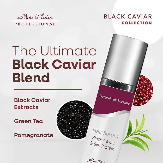 Mon Platin Black Caviar & Silk Protein Hair Mask, Total Repair Shampoo & Serum Bundle – Deep Conditioning, Color-Safe Care for Dry, Damaged Hair with Intense Moisture & Shine Protection