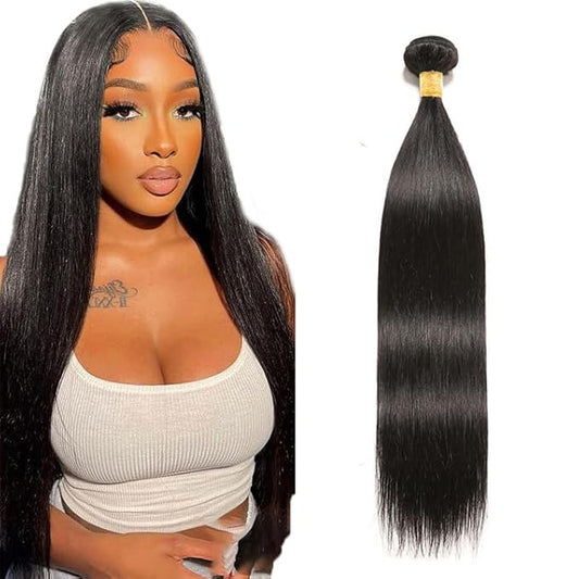 Straight Bundles Human Hair Color 1B Straight Hair Weave Single Bundle 20 Inch Unprocessed Peruvian Virgin Remy Hair Extensions For Black Woman 300g