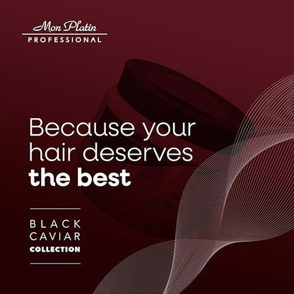 Mon Platin Black Caviar & Silk Protein Hair Mask, Total Repair Shampoo & Serum Bundle – Deep Conditioning, Color-Safe Care for Dry, Damaged Hair with Intense Moisture & Shine Protection