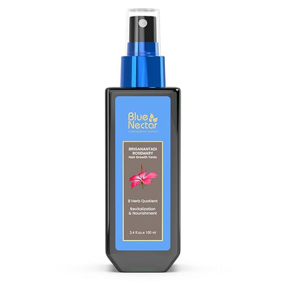 Blue Nectar Hair Growth Serum with Rosemary Oil for Hair Growth | Ayurvedic Hair Tonic Spray (8 Herbs, 3.38 Fl Oz)