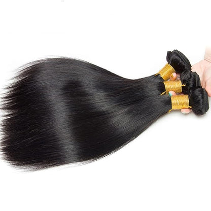 #1B Human Hair Bundles Straight Bundles 20 20 20 Inch Unprocessed Brazilian Virgin Hair Weave 3 Bundles 50 Grams Per Bundle Natural Color Bundle Human Hair Extensions