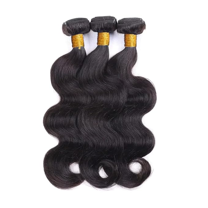 Brazilian Body Wave Bundles Human Hair 1B Natural Black Human Hair Bundles Silky Soft 18 18 18 Inch Quick Weave Unprocessed Remy Hair Extensions For Women Deals