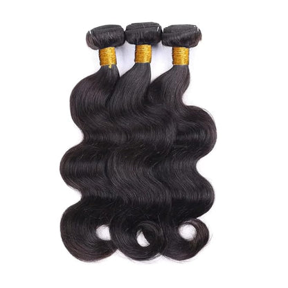 Body Wave Bundles Human Hair 30 30 30 Inch Human Hair Bundles Silky Soft Natural Black Color Double Weft Brazilian Raw Remy Hair Extensions Quick Weave For Women