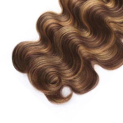 1BP427 Bundles Human Hair Highlight Body Wave Bundles Ombre Honey Blonde Two Tone Brazilian Human Hair Extensions Soft and Silky for Black Women 14 16 18 Inch