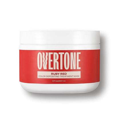 Overtone Color Depositing Semi-Permanent Hair Dye Conditioner - 8 oz For Natural & Color-Treated Hair, Moisturizing Shea Butter & Coconut Oil - Vegan & Cruelty-Free, Extreme Red