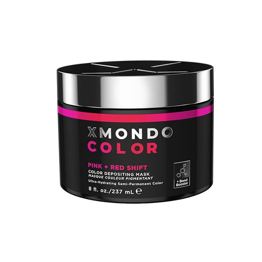 XMONDO Color Pink + Red Shade Shift Color Depositing Mask & Semi-Permanent Hair Dye | Infused with Bond Boosters & Hyaluronic Acid to Nourish, Revitalize & Repair, Vegan Formula, 8 Fl Oz 1-Pack