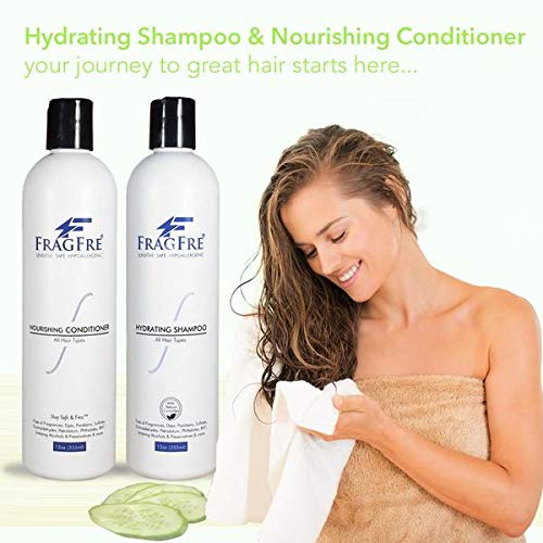 Hydrating Shampoo and Nourishing Conditioner 12 oz/ea (2-Pack Gift Set) - Sulfate Free, Gluten Free, Parabens Free, Color Safe, Hypoallergenic, Fragrance Free