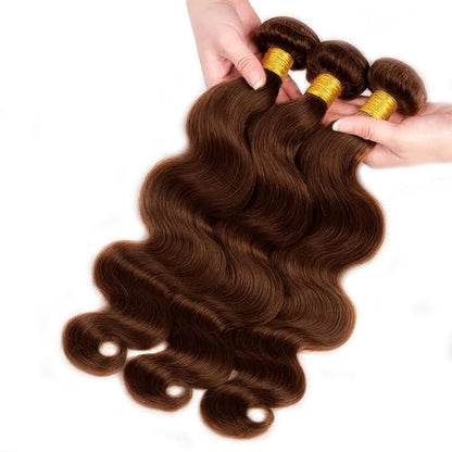 auburn Body Wave Bundles reddish brown Bundle human hair Color 33 Human Hair Bundles 16 18 20 Inch Unprocessed Brazilian Remy Hair Extensions Silky Soft 3Pcs/Set