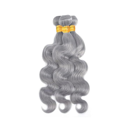 Grey Body Wave Bundle Light Grey Bundles Human Hair Silver Bundle Niegmeag Double Weft Virgin Remy Pure Gray Human Hair Bundle 300g