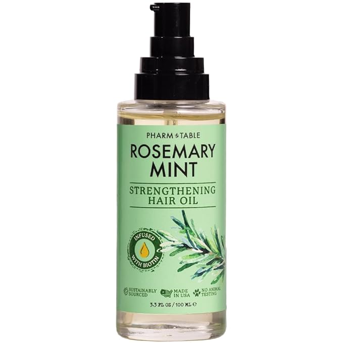 Rosemary & Mint Hair Oil - Infused with Biotin, Nourishes the Scalp, Helps Support Hair Growth, 100ml