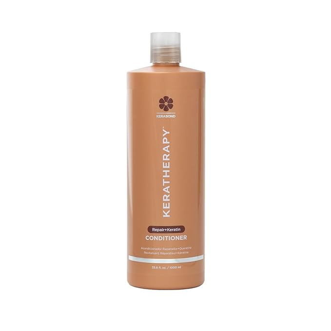 KERATHERAPY Keratin Infused KeratinFIXX Repair Conditioner, 33.8 fl. oz., 1000 ml - Repair Conditioner for Dry, Damaged or Frizzy Hair with Caviar Extract, Argan Oil & Kerabond to Repair Breakage