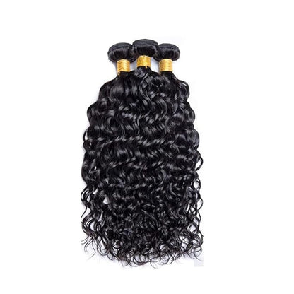 Water Wave Human Hair Bundles Natural Black Deep Water Wave Bundles Brazilian Remy Hair Extensions 28 30 32 Inch Soft and Silky for Women