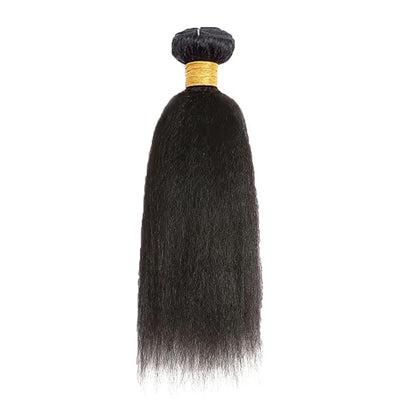 34 Inch Kinky Straight Hair Bundle Natural Black Yaki Straight Human Hair Bundles Grade 8A Brazilian Virgin Remy Hair Extensions Double Weft Real 1B Hair Weave