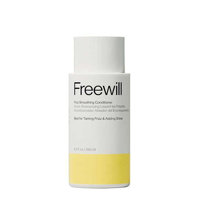 Freewill Frizz Smoothing Conditioner, Anti Frizz Hair Conditioner for Women with Argan, Coconut, & Ginger Root Oils, Lightweight, Sulfate-Free, Detangling Formula for Curly, Wavy & Dry Hair, 8.5 fl oz