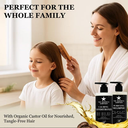 Castor Oil Shampoo and Conditioner Set - Made in USA, 10 oz Bottles