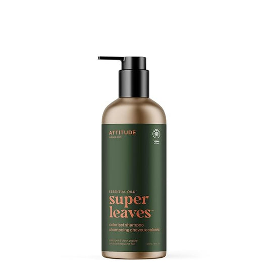 ATTITUDE Colorlast Shampoo, Patchouli and Black Pepper, EWG Verified with Essential Oils, Vegan & Plant-Based, Aluminum Bottle, For Color Treated Hair, 16 Fl Oz
