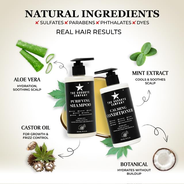 Castor Oil Shampoo and Conditioner Set - Made in USA, 10 oz Bottles