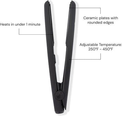 L'ANGE HAIR Le Ceramique 1-Pass Flat Iron Hair Straightener | Fast Heating Ceramic Flat Iron | Best Hot Tools Professional Hair Straightener to Lock in Moisture & Shine | (Black)
