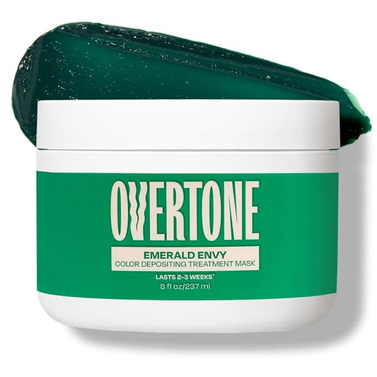Overtone Color Depositing Semi-Permanent Hair Dye Conditioner - 8 oz For Natural & Color-Treated Hair, Moisturizing Shea Butter & Coconut Oil - Vegan & Cruelty-Free, Extreme Green