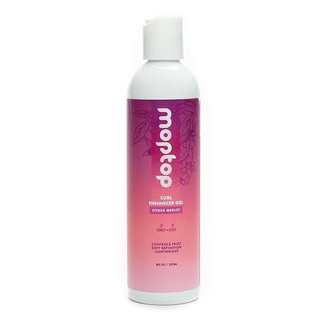 MopTop Curl Enhancer Gel – Curl Defining Gel to Enhance Curly and Coily Hair, Lightweight and Anti Frizz Hair Care with Aloe, Curly Hair Products with Sea Botanicals & Honey (Citrus Medley, 8oz)