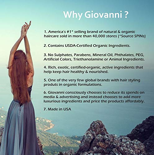 GIOVANNI 2chic Ultra-Sleek Leave-In Conditioning & Styling Elixir - Phyto-Keratin & Argan Oil, Anti-Frizz Formula, Coconut, Shea Butter, Pro-Vitamin B5, Color Safe, Paraben Free - 4 oz