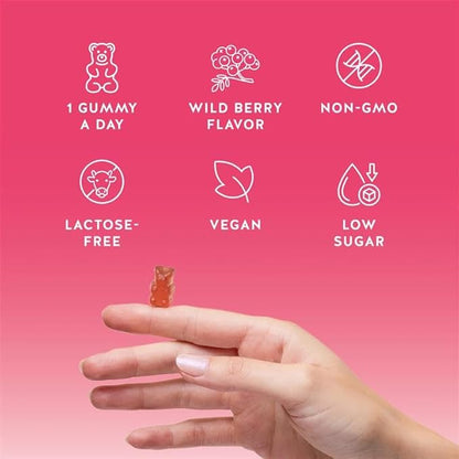 Biotin Gummies for Hair, Skin & Nails. 5,000 mcg High Potency Vegan Vitamins for Faster Hair Growth, Stronger Nails & Healthy Skin. with Vitamins C & E, 90 Gummies