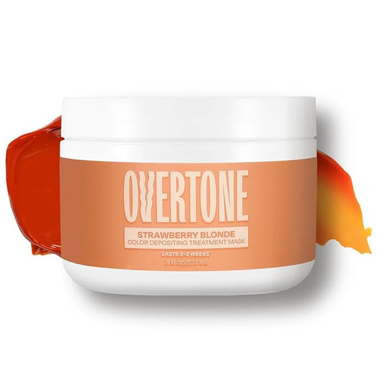 Overtone Color Depositing Semi-Permanent Hair Dye Conditioner - 8 oz For Natural & Color-Treated Hair, Moisturizing Shea Butter & Coconut Oil - Vegan & Cruelty-Free, Strawberry Blonde