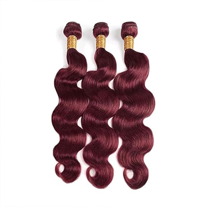 99j Burgundy Body Wave Bundles Wine Red Body Wave Bundles Brazilian Hair Extensions Weave Wet and Wavy Soft Silky for Woman 26 28 30 Inch