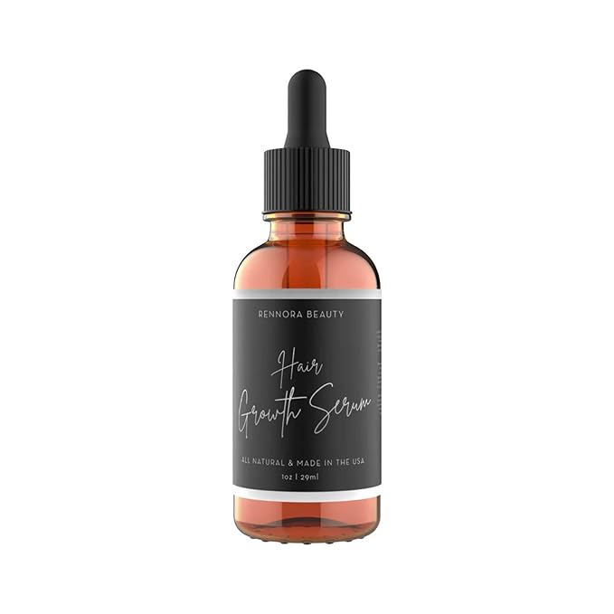 Rennora Hair Growth Serum with Organic Herbs and Natural Vitamins, Peppermint Oil, Stinging Nettle, and Rosemary Oil, No Chemicals, Formulated for Hair Regrowth (1 Pack - 30 Day Supply)