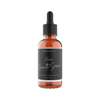 Rennora Hair Growth Serum with Organic Herbs and Natural Vitamins, Peppermint Oil, Stinging Nettle, and Rosemary Oil, No Chemicals, Formulated for Hair Regrowth (1 Pack - 30 Day Supply)