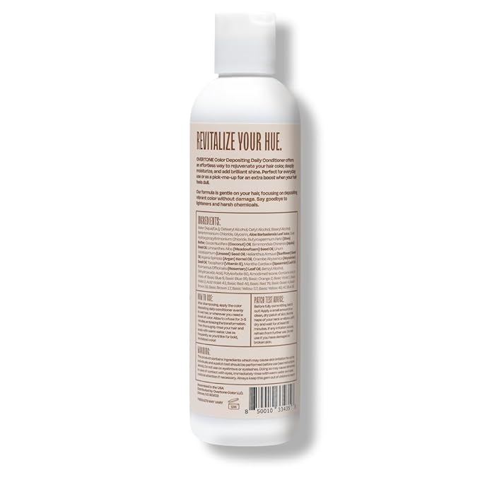 Overtone Daily Color Depositing Conditioner For All Hair Types: 8 oz Temporary Coloring Conditioner with Shea Butter & Coconut Oil - Refresh Color & Prevent Fading - Vegan & Cruelty-Free, Golden Brown