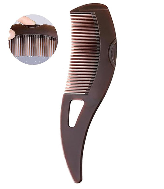 Dandruff Comb Fine Tooth Scalp Detox Comb Lice for Women, Men & Kids Stainless Steel Scalp Detoxing, Sweep & Massage Hair Brush Tool for Hair Care (1PC Brown)