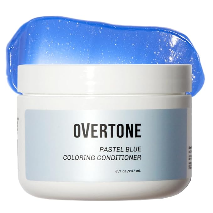 Overtone Color Depositing Semi-Permanent Hair Dye Conditioner - 8 oz For Natural & Color-Treated Hair, Moisturizing Shea Butter & Coconut Oil - Vegan & Cruelty-Free, Pastel Blue is now Glacier Mist