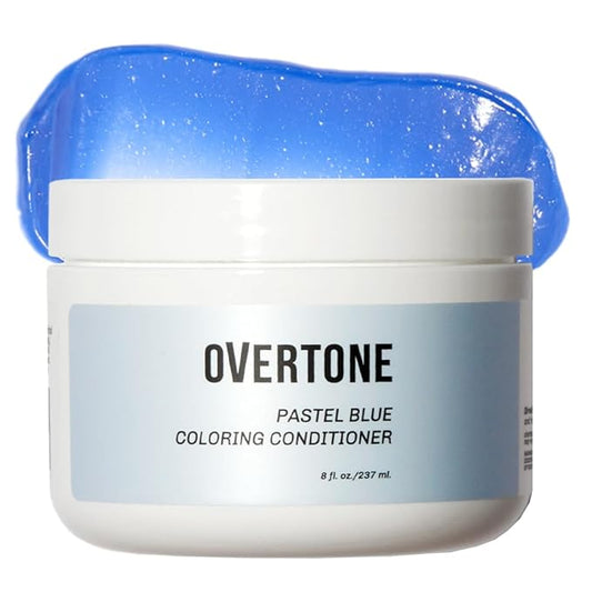 Overtone Color Depositing Semi-Permanent Hair Dye Conditioner - 8 oz For Natural & Color-Treated Hair, Moisturizing Shea Butter & Coconut Oil - Vegan & Cruelty-Free, Pastel Blue is now Glacier Mist