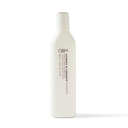 O&M Hydrate & Conquer Vegan Moisturizing Shampoo For Women + Men, Dry, Damaged, Colored Hair, Organic Coconut Oil, Vitamin A, B, C & E, Amino Acids, Paraben/Sulfate-Free, Made in Australia, 350ml