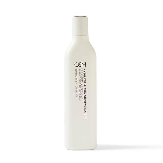 O&M Hydrate & Conquer Vegan Moisturizing Shampoo For Women + Men, Dry, Damaged, Colored Hair, Organic Coconut Oil, Vitamin A, B, C & E, Amino Acids, Paraben/Sulfate-Free, Made in Australia, 350ml