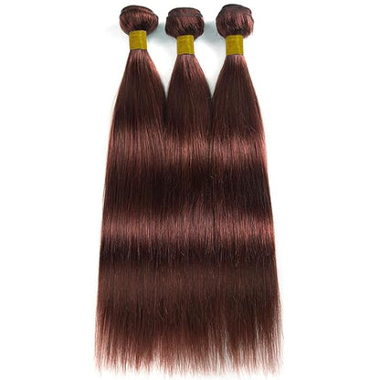 Auburn Bundles Human Hair Reddish Brown Human Hair Bundles Straight Bundles 22 24 26 Inch Unprocessed 33 Color Bundles Hair Weave Copper Human Hair Bundles Silky Soft 3 Bundles