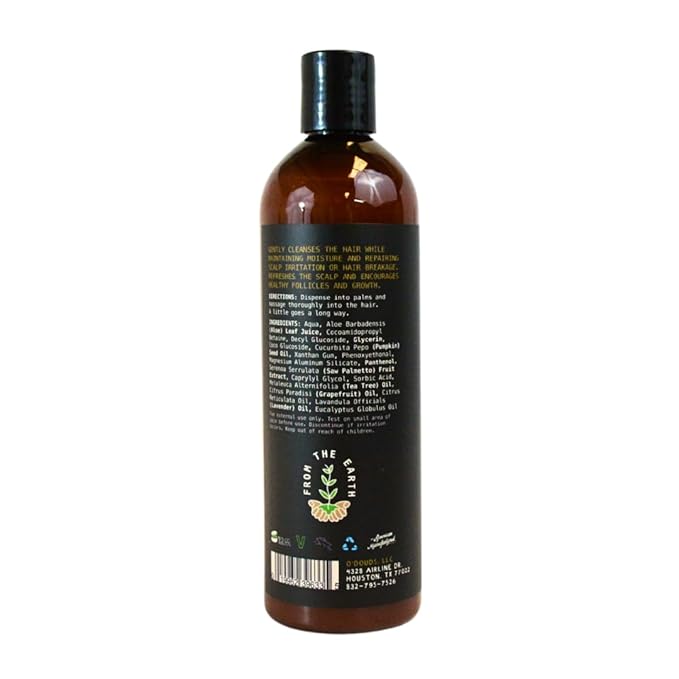 O'Douds Natural Shampoo - Gently Cleanses, Hydrates & Rejuvenates Hair with Pumpkin Seed Oil - Vegan, Sulfate & Paraben Free Shampoo - Tea Tree & Grapefruit Scent, 12 oz.