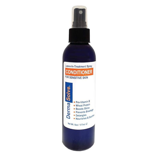Dermasolve Psoriasis Leave-In-Treatment and Styling Spray Conditioner for Seborrheic Dermatitis, Sensitive Skin, Detangle, De-Flake, Soothing Anti Dandruff, Dry Scalp Repair for Damaged Hair