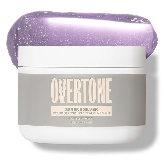 Overtone Color Depositing Semi-Permanent Hair Dye Conditioner - 8 oz For Natural & Color-Treated Hair, Moisturizing Shea Butter & Coconut Oil - Vegan & Cruelty-Free, Pastel Silver is now Serene Silver