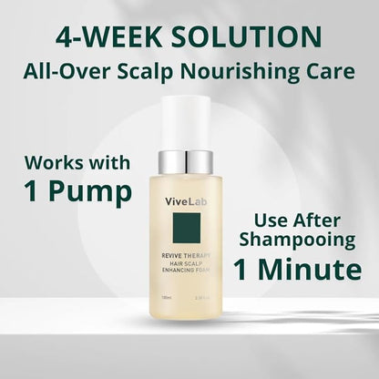 Revive Therapy Hair Scalp Enhancing Foam by ViveLab - Nighttime Care for Scalp, Vegan Formula 3.38 oz