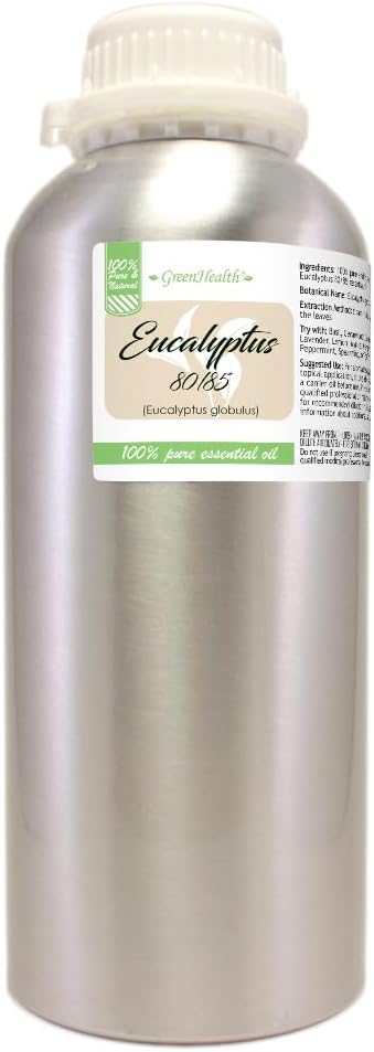 Eucalyptus Essential Oil (80/85) - 32 fl oz - Aluminum Bottle - 100% Pure Essential Oil - Greenhealth