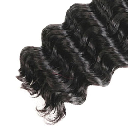 Deep Wave Single Bundle 12 Inch Natural Black Deep Wave Bundles Color 1B Human Hair Bundles Deep Wave Human Hair Bundles