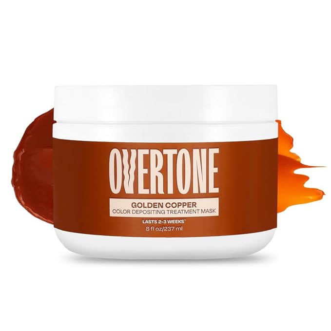 Overtone Color Depositing Semi-Permanent Hair Dye Conditioner - 8 oz For Natural & Color-Treated Hair, Moisturizing Shea Butter & Coconut Oil - Vegan & Cruelty-Free, Golden Copper