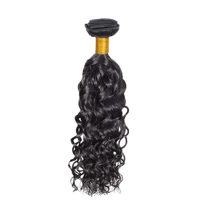 #1B Human Hair Bundles Water Wave Bundles 18 Inch Unprocessed Brazilian Virgin Hair Weave 1 Bundle 50 Grams Per Bundle Natural Color Bundle Human Hair Extensions